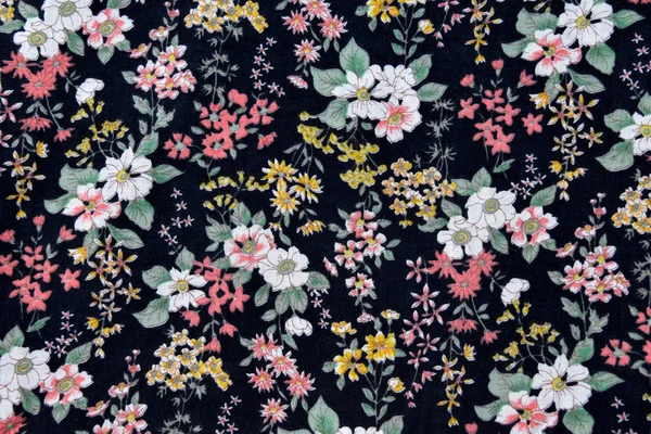 Motif Tissu Avec Fond Fleurs — Photo