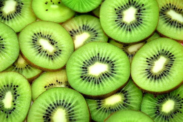 Verse Plakjes Kiwi Fruit Achtergrond — Stockfoto