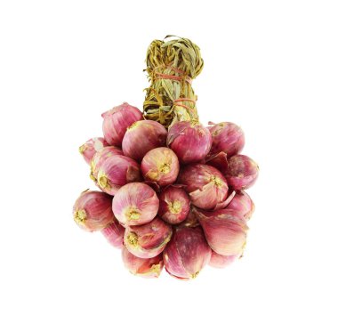 Shallot onions in group isolated on white background 