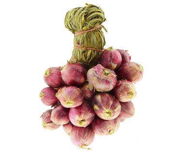 Shallot onions in group isolated on white background 