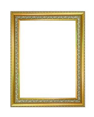 Altın çerçeveli. Beyaz arkaplanda izole