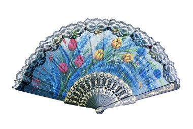 Beyaz arka plan üzerinde izole el fan