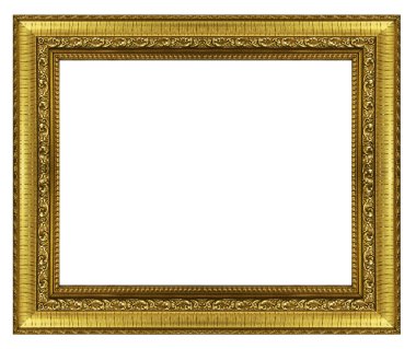 Altın çerçeveli. Beyaz arkaplanda izole