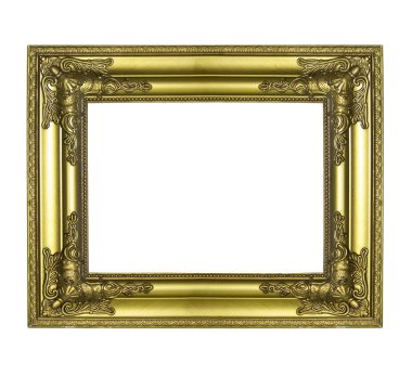 Altın çerçeveli. Beyaz arkaplanda izole