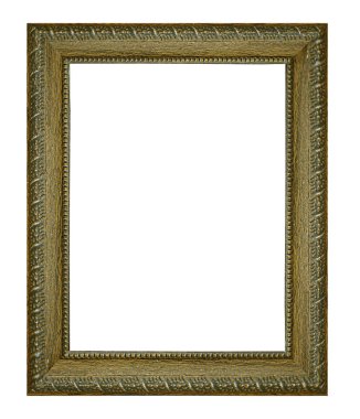 Ahşap resim çerçevesi beyaz arkaplanda izole edildi