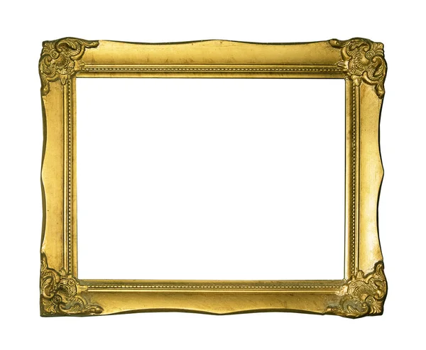 Χρυσή κορνίζα. Απομονωμένα σε λευκό φόντο — Φωτογραφία Αρχείου