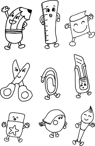 Education objects or icons / cartoon vector and illustration, ha — Stock Photo, Image