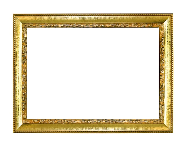 Gold picture frame isolated on white background — Stock Photo, Image