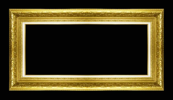 Золота рамка зображення ізольована на білому тлі — стокове фото