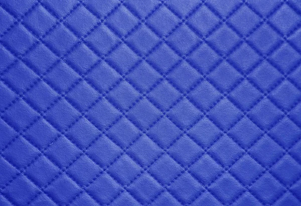 Textura de cuero azul con fondo de costura — Foto de Stock