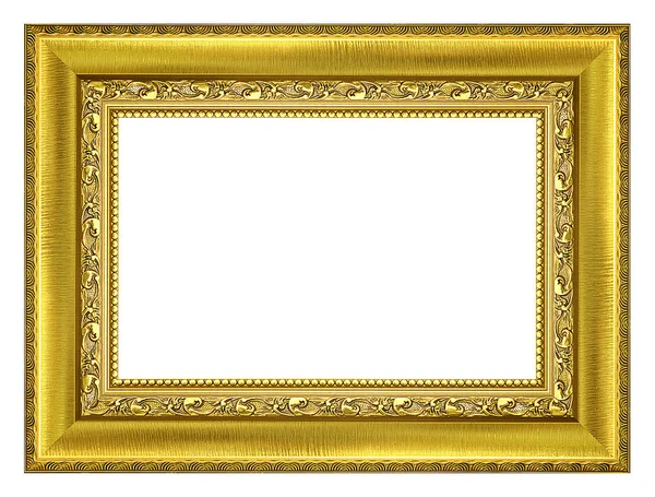Gold picture frame isolated on white background — Stock Photo, Image