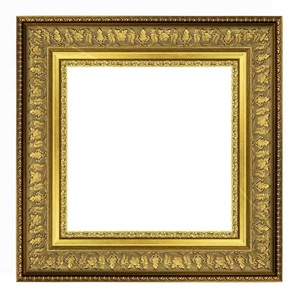 Cuadro vintage de oro y marco de fotos aislados en fondo blanco — Foto de Stock