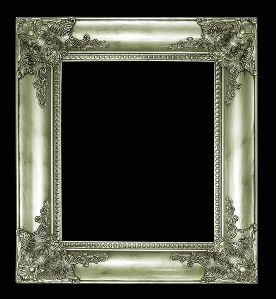 Silver bild ram isolerad på svart bakgrund — Stockfoto
