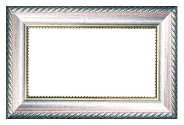 Silver vintage picture and photo frame isolated on white backgro — Stock Photo, Image