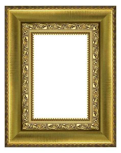 Gouden vintage foto en foto frame geïsoleerd op een witte pagina — Stockfoto
