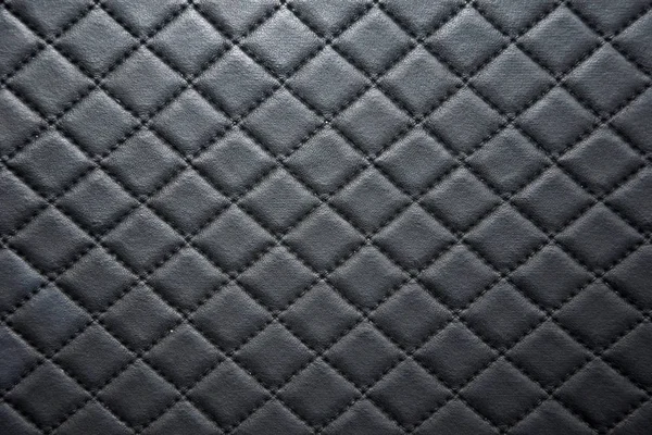 Zwart lederen textuur met naad achtergrond — Stockfoto