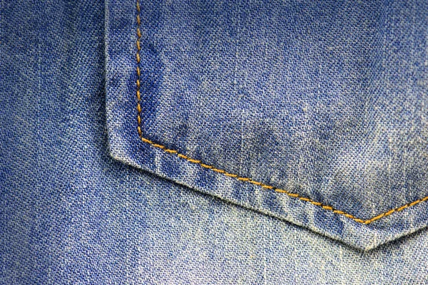 Un bolsillo vaquero azul jean disparó de cerca — Foto de Stock