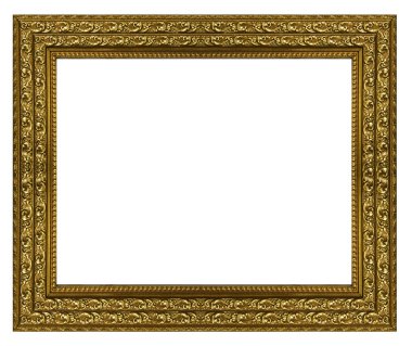 Altın çerçeveli. Beyaz arkaplanda izole