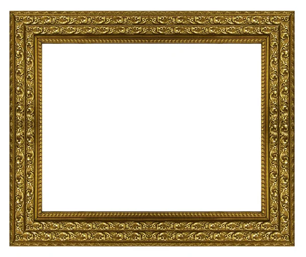 Goldener Bilderrahmen. Isoliert auf weißem Hintergrund — Stockfoto