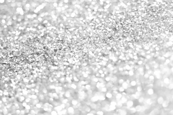 Textura bokeh Sillver. Fundo glitter festivo com desfocado — Fotografia de Stock