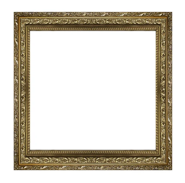 Gold picture frame. Isolated on white background — Stock Photo, Image