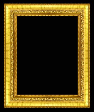 Altın çerçeveli. Beyaz arkaplanda izole