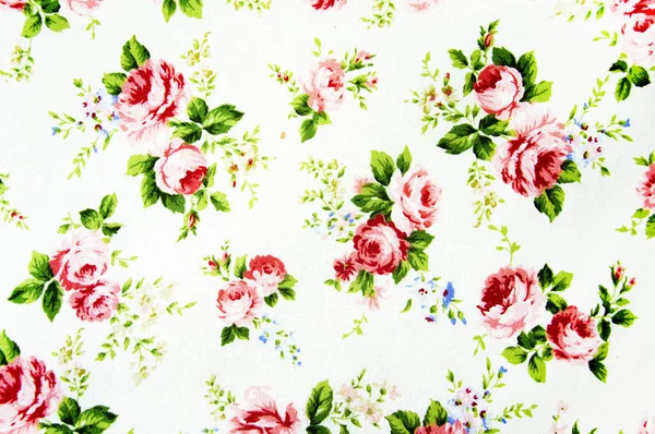 Rosa vintage ros mönster på tyg bakgrund. — Stockfoto