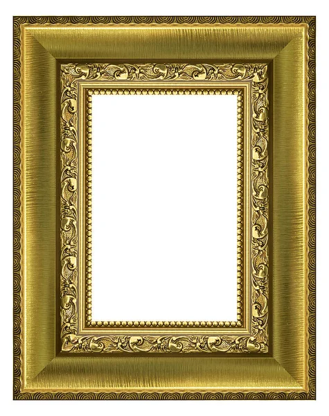 Gold vintage picture and photo frame isolated on white backgroun — Stock Photo, Image