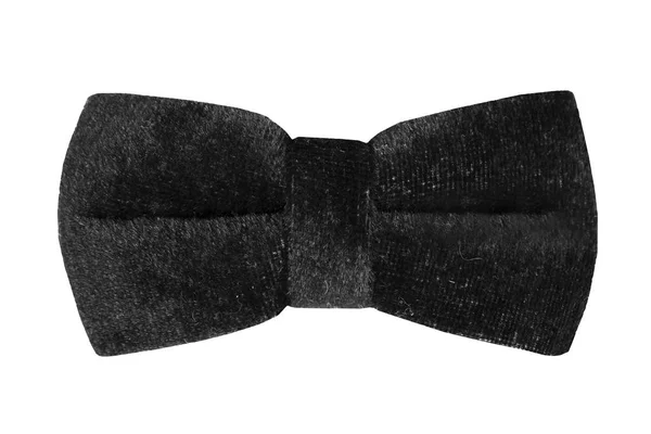 孤立的白色背景上的黑色丝带蝴蝶结 — 图库照片