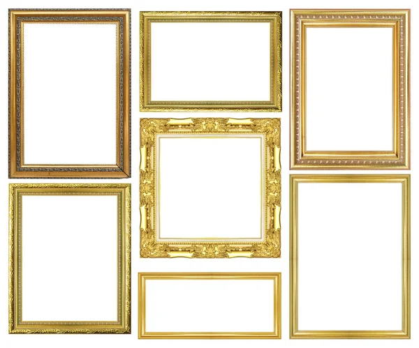 Collezione di vintage oro scultura in legno cornice — Foto Stock