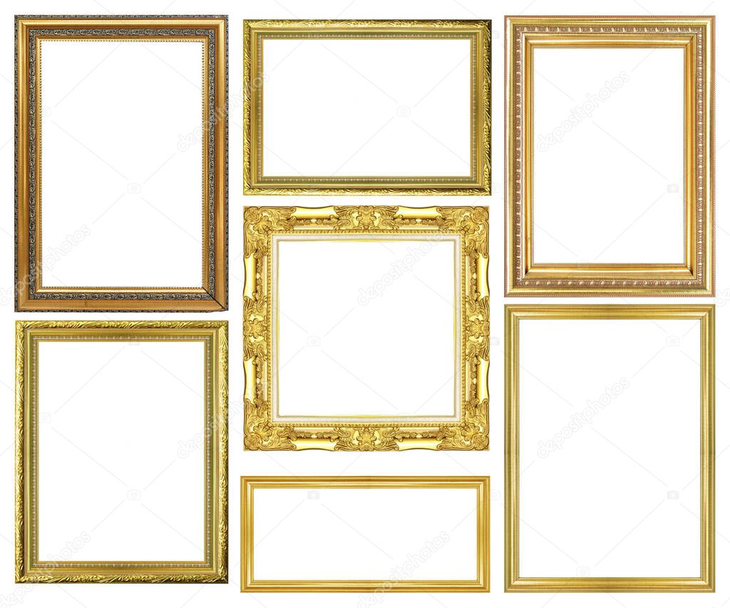 collection of vintage Gold wood sculpture picture frame