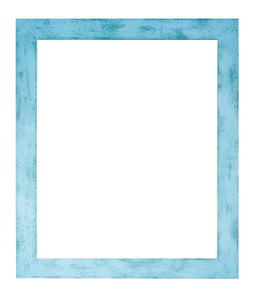 Moldura Madeira Azul Fundo Branco — Fotografia de Stock