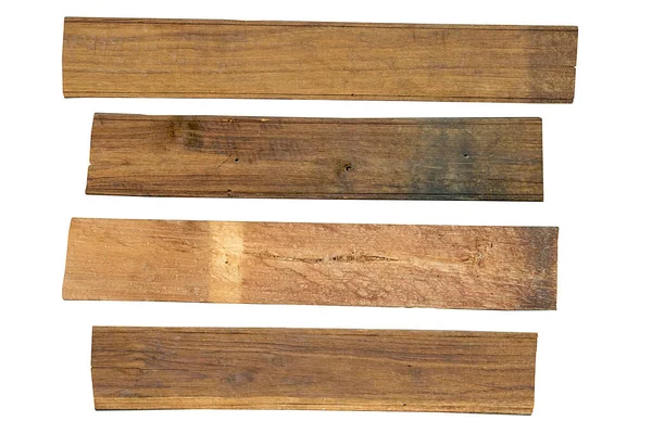 Staré Dřevo Prkno Izolované Bílém Pozadí — Stock fotografie