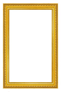 altın resim çerçevesi beyaz arkaplanda izole edildi