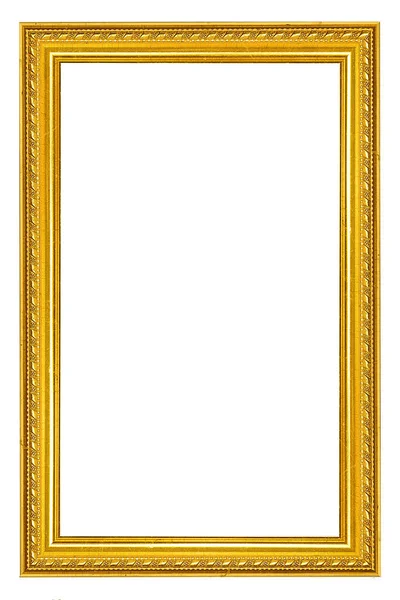 Золота Рамка Зображення Ізольована Білому Тлі — стокове фото