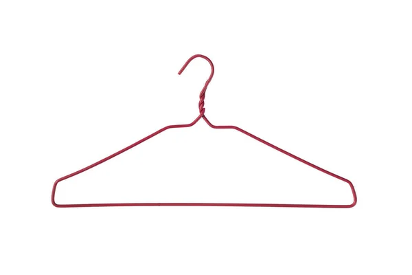Röda Kläder Hängare Isolerad Vit Bakgrund — Stockfoto