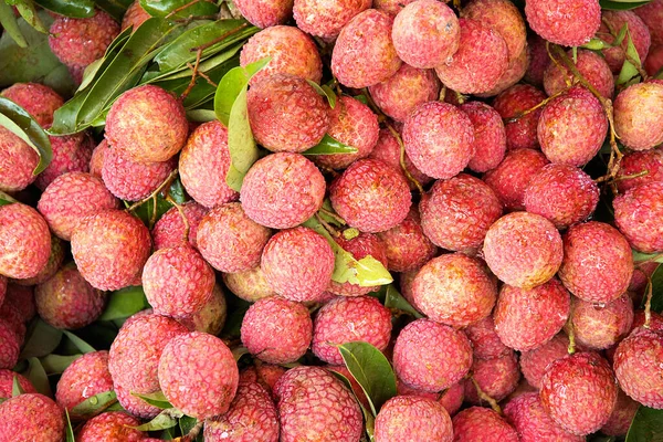 Litchi Frais Vendre Sur Marché — Photo