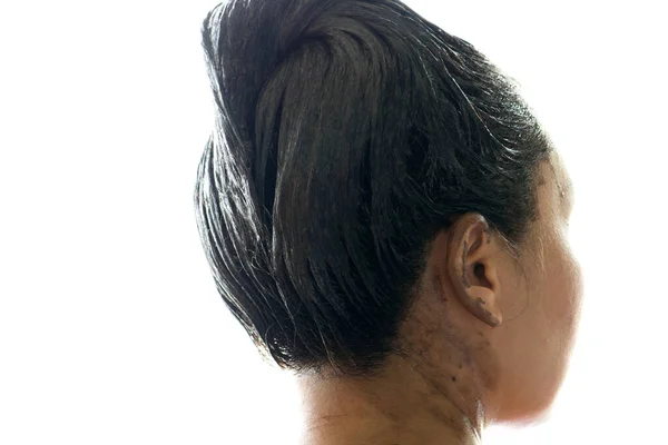 Proces Barvení Vlasů Barvení Vlasů Zbarvení Vlasů Procesu Žena Dostane — Stock fotografie