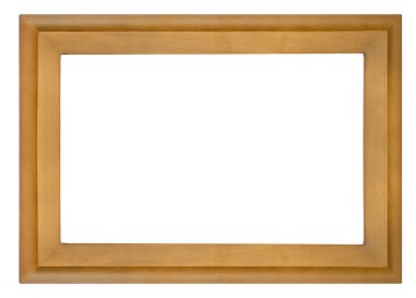 Beyaz arkaplanda izole edilmiş eski ahşap resim çerçevesi