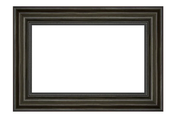 Quadro Imagem Madeira Vintage Preto Isolado Fundo Branco — Fotografia de Stock