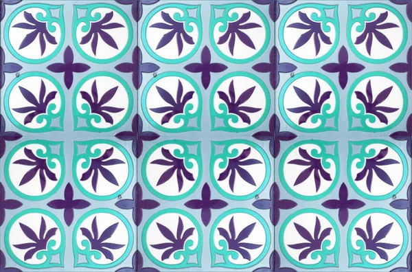 Fondo Patrón Azulejos Marroquíes Coloridos Azulejos Cerámica Vintage Decoración Pared —  Fotos de Stock