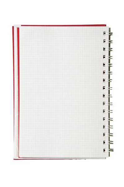 Lined Prázdný Notebook Spirálou Izolované Bílém Pozadí — Stock fotografie