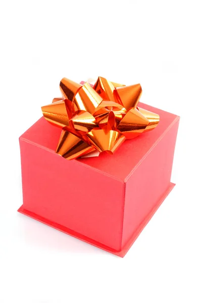 Red Gift Box White Background — Stock Photo, Image