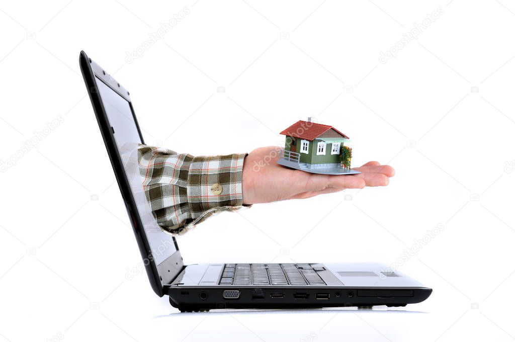 Online Real Estate Concept on the white background