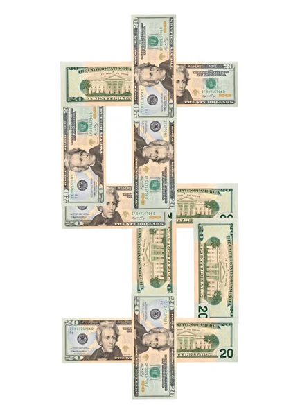 Dólares Aislados Sobre Fondo Blanco — Foto de Stock