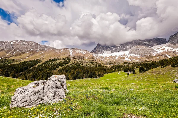 Landschap Van Bergketen Plateau Van Montasio Italiaanse Alpen — Stockfoto