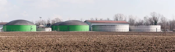 Silo Voor Fabriek Van Gas Methaan Compost Uit Mest — Stockfoto