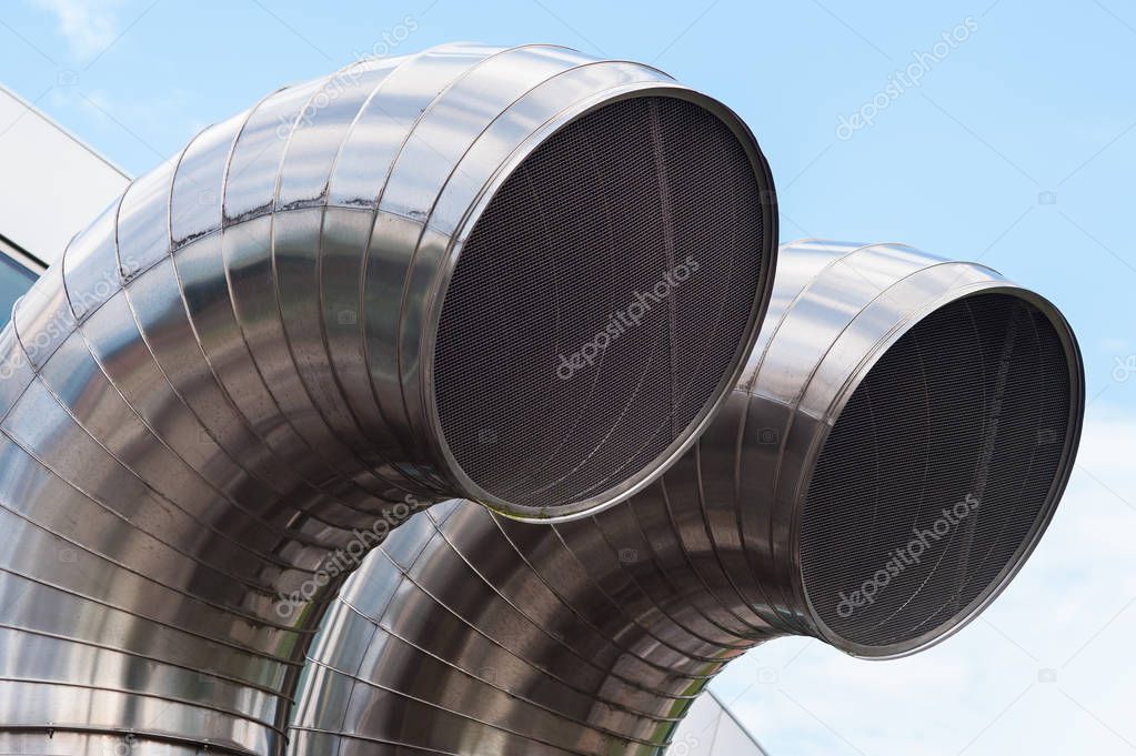 Stainless steel pipes. Air exchange ducts, underground constructions. Parking lots, underground warehouses.