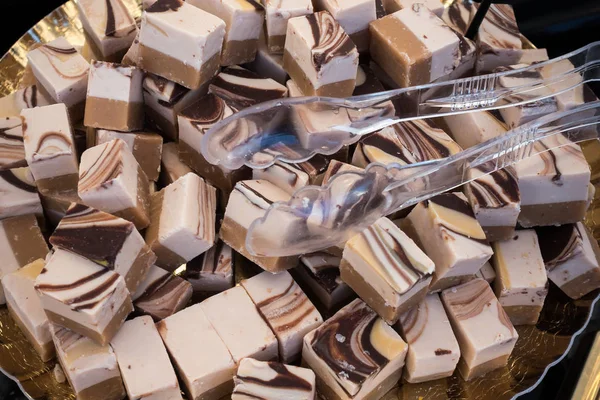 Blocks of Cremino: Typical Italian Chocolate with Gianduja.