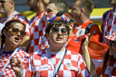 Nijniy Novgorod. Rusya. 21 Haziran 2018. FIFA-2018. Arjantin ve Hırvatistan üzerinden hayranlarına Nijniy Novgorod.